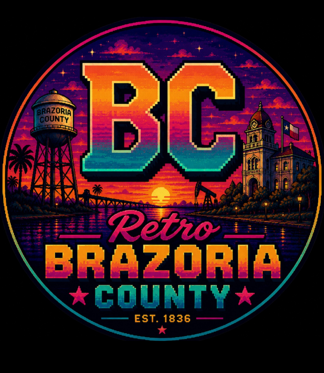 Retro Brazoria County logo
